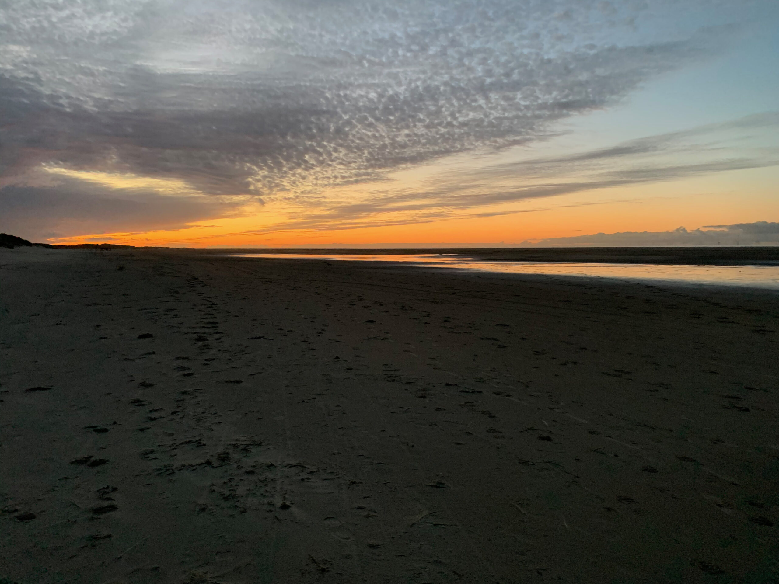 Borkumer Strand im Sonnenuntergang